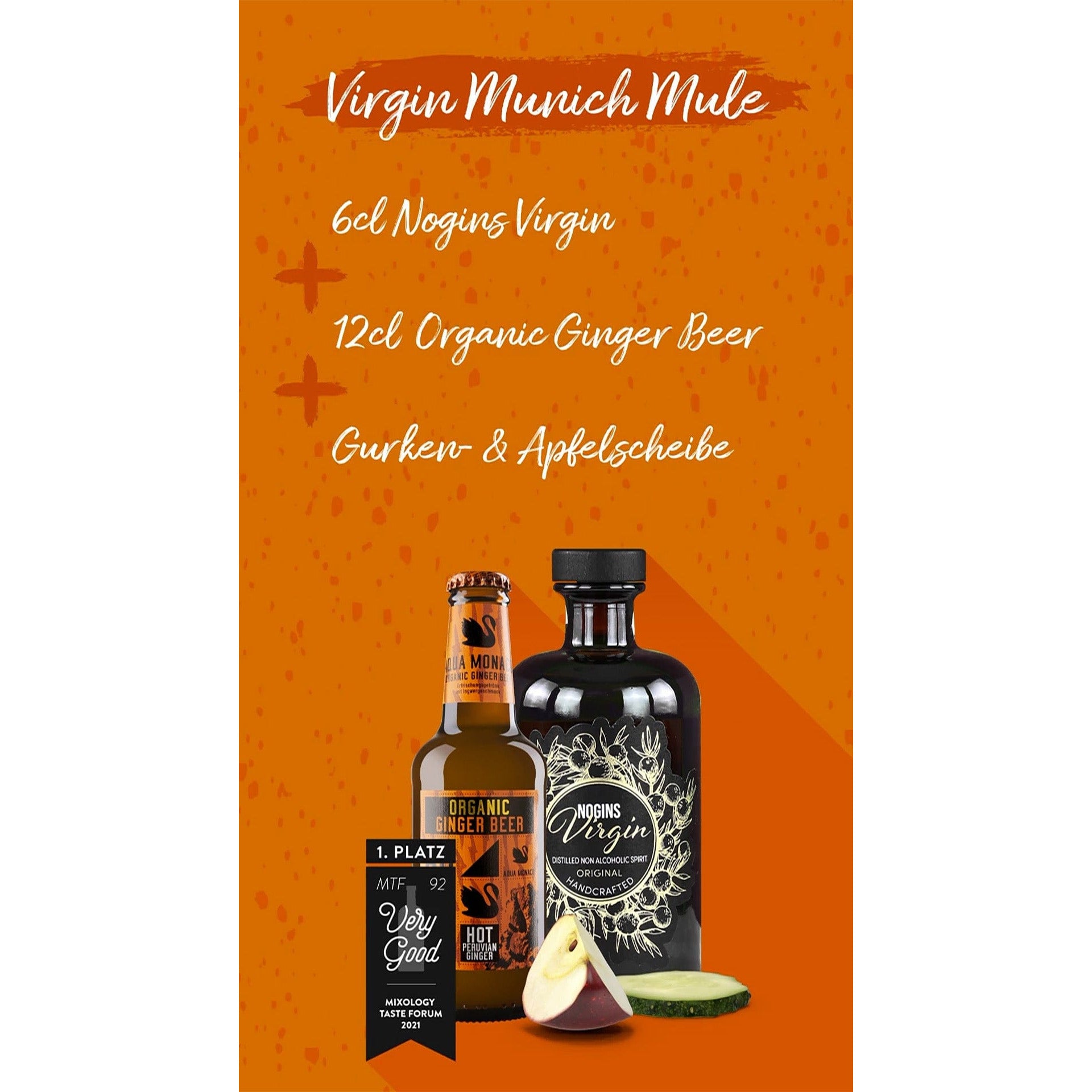 Nogins Virgin Bundle: 2xAqua Monaco OrganicGinger Beer 0.23 L  & 2xAqua Monaco Organic Herbal Tonic 2x0.23 L